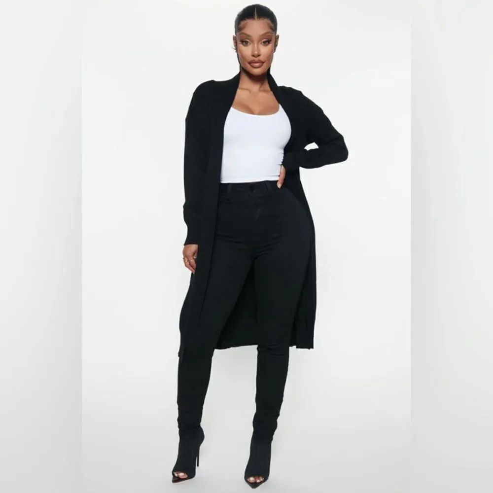 NWT Fashion Nova Women's Warms Your Heart Sweater Duster - Black Size Medium